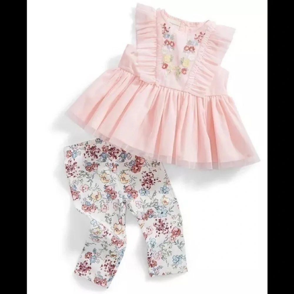 First Impressions Baby Girls Two-Piece Tulle Tunic Set, Created for Macy's